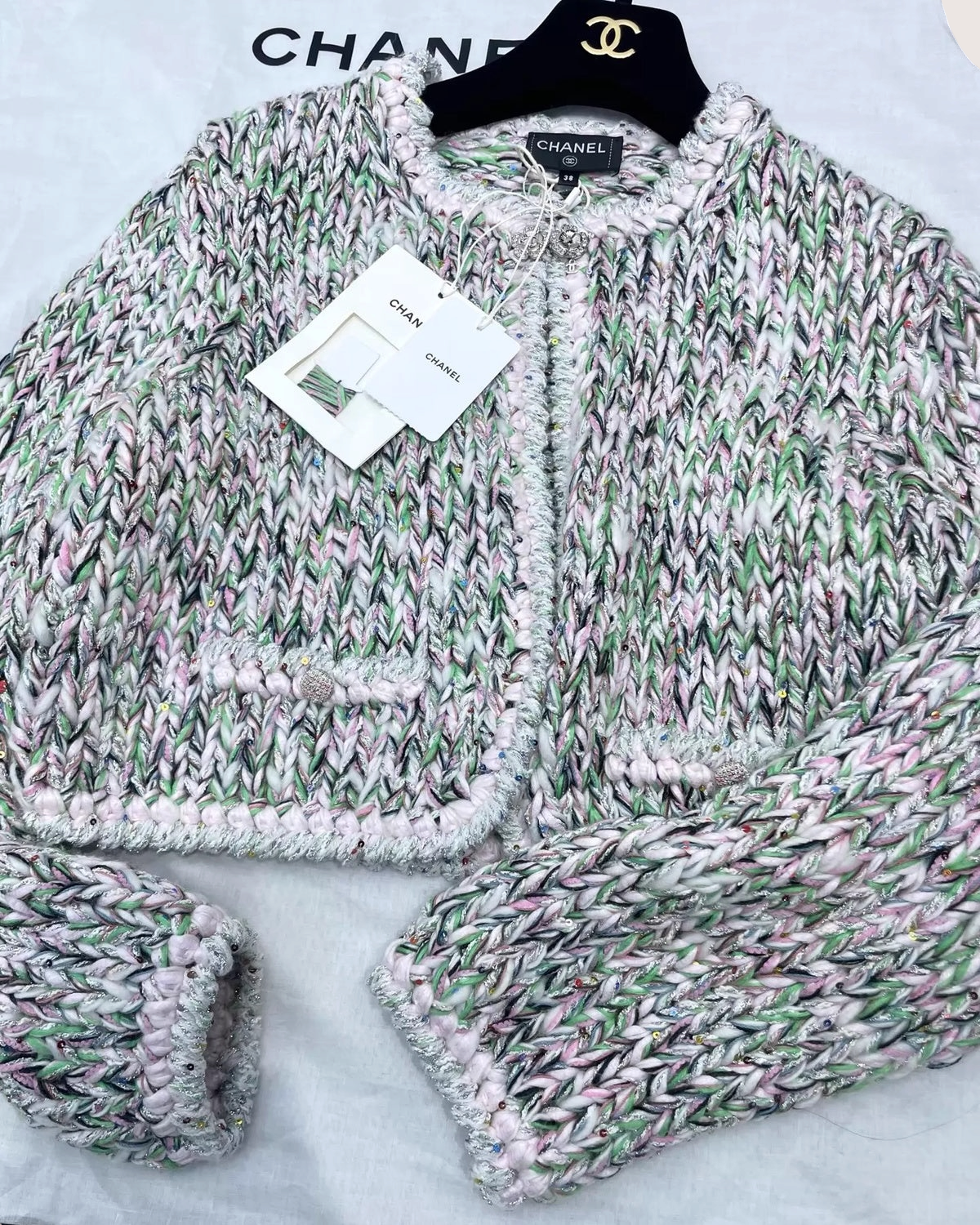 Chanel 25B Sequin Tweed Jacket