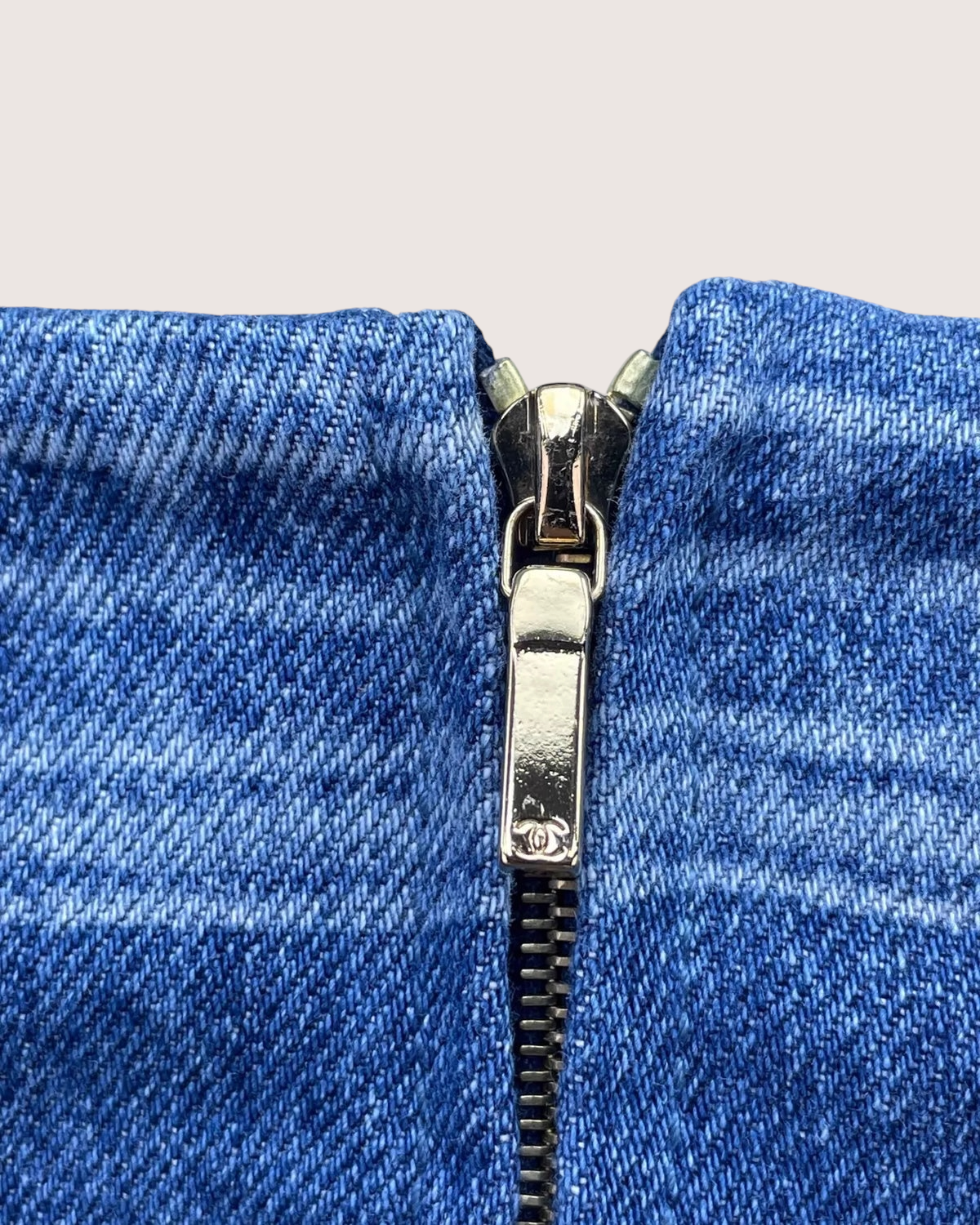 Chanel 17K Mid-Length Denim Skirt