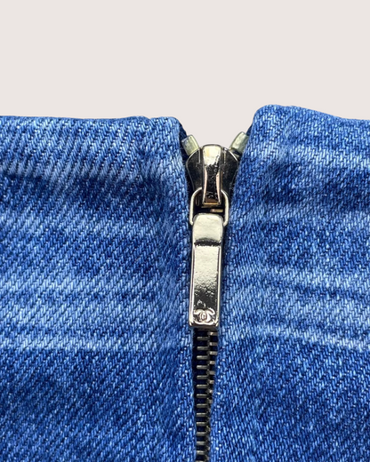 Chanel 17K Mid-Length Denim Skirt