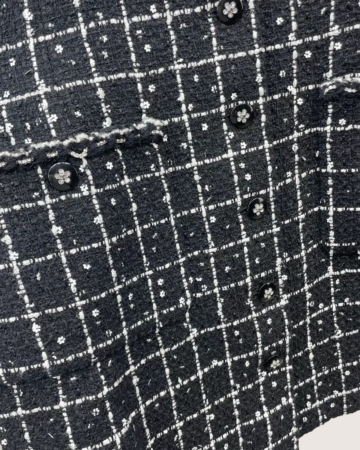 Chanel 23K Sequin Plaid Coat