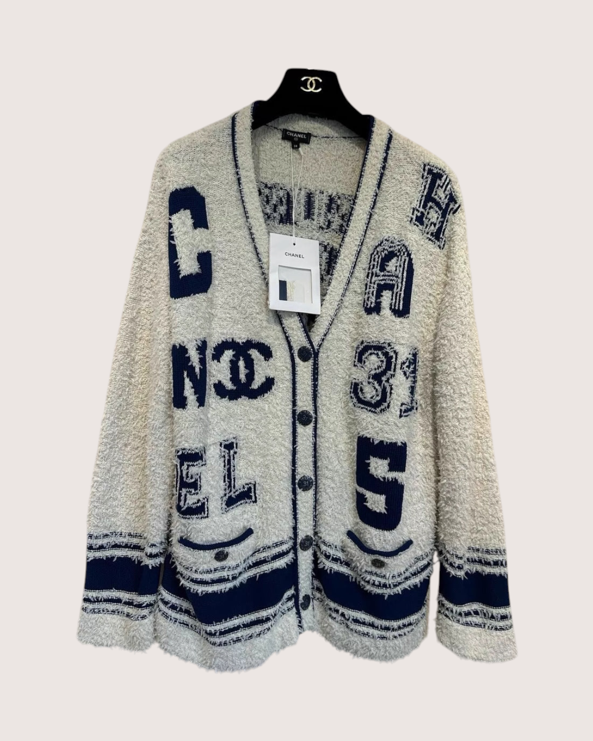 Chanel 19P Varsity CC Logo Cardigan