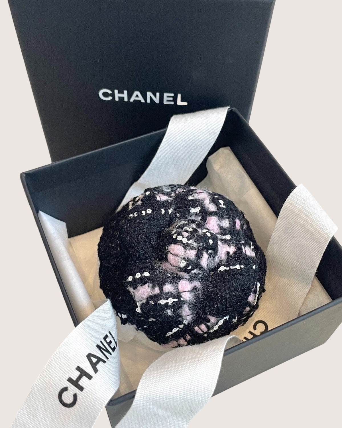 Chanel 25B Sequin Camellia Brooch