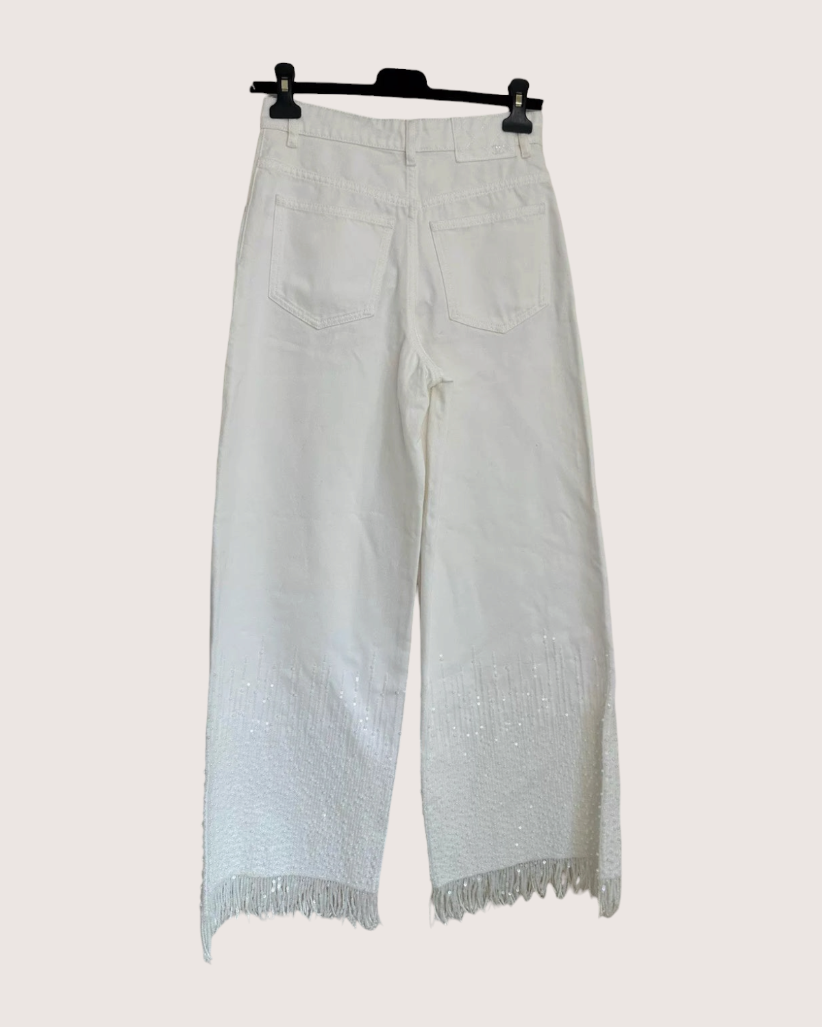 Chanel 25S Fringe Wide-Leg Jeans