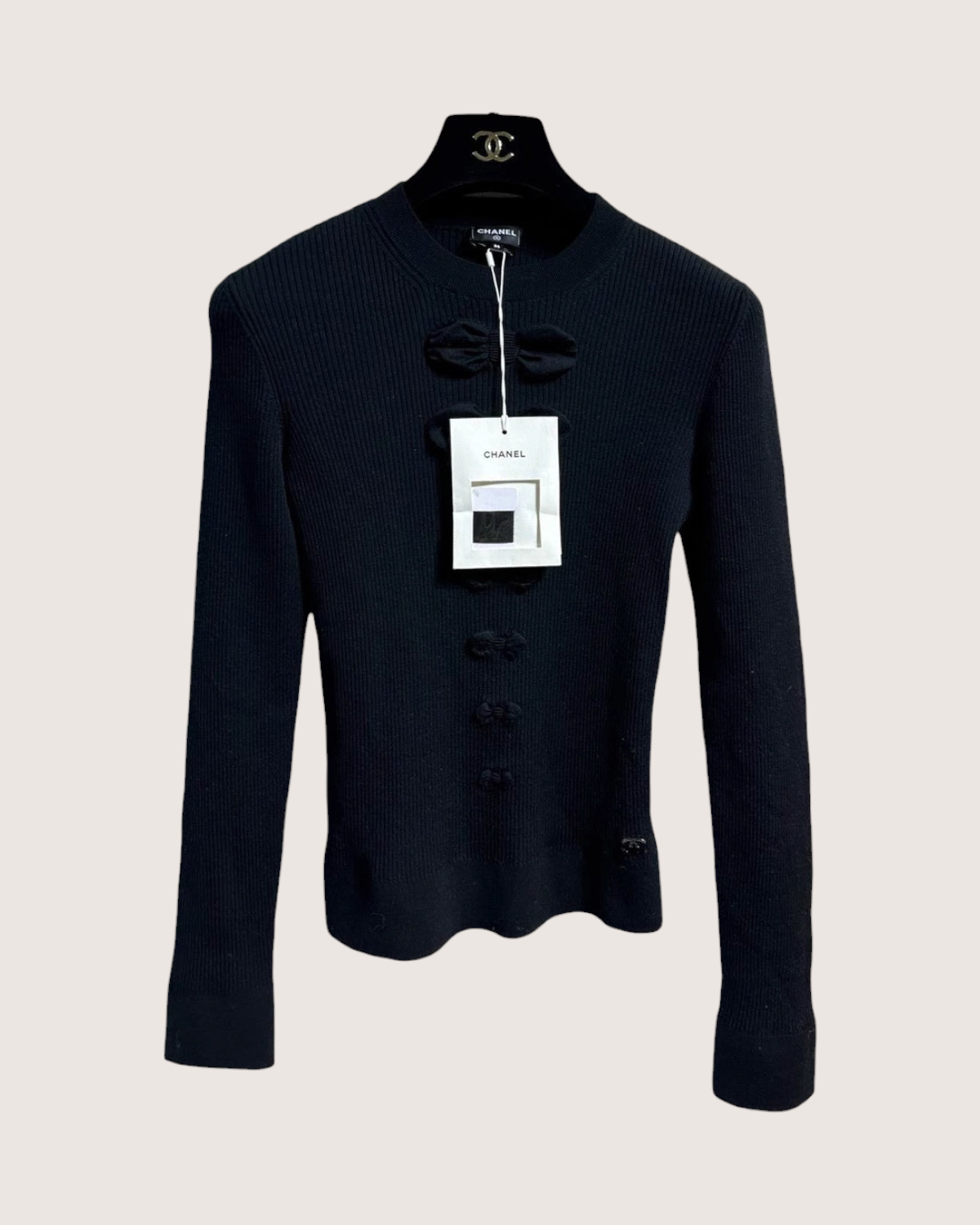 Chanel 25K Knit Bow Sweater Top
