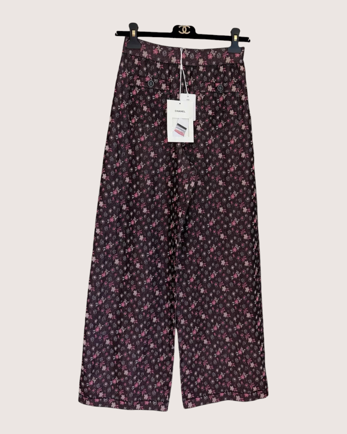 Chanel 24B Floral Wide-Leg Trousers