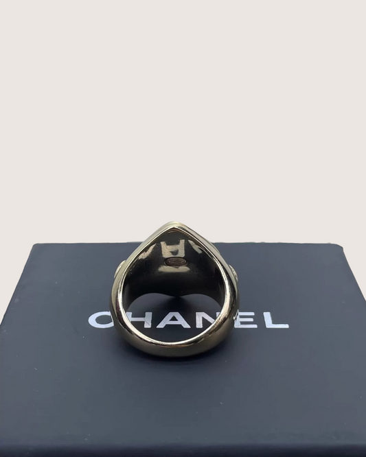 Chanel 21B Rhinestone X-Motif Ring