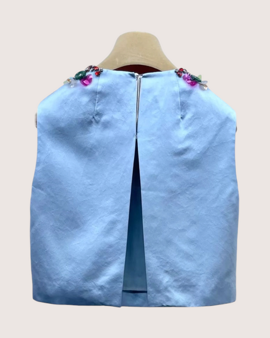 Miu Miu Crystal Embellished Crop Top