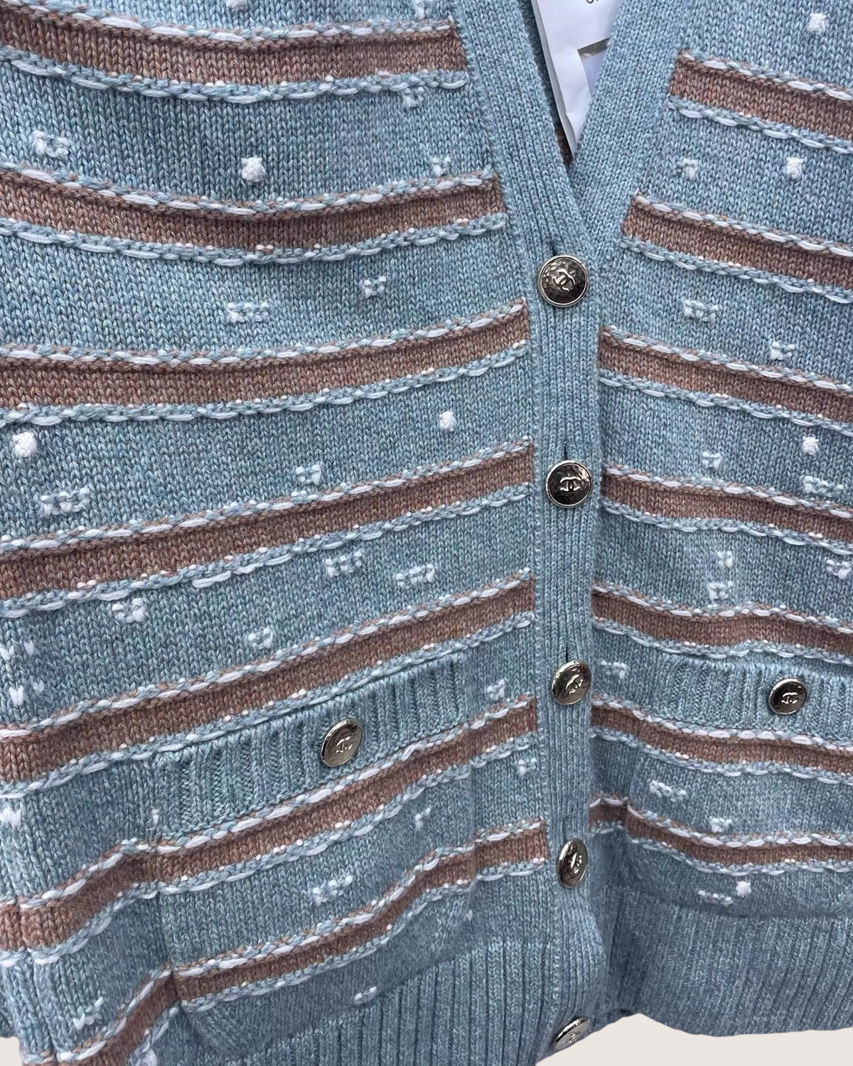 Chanel 24K Striped Cardigan