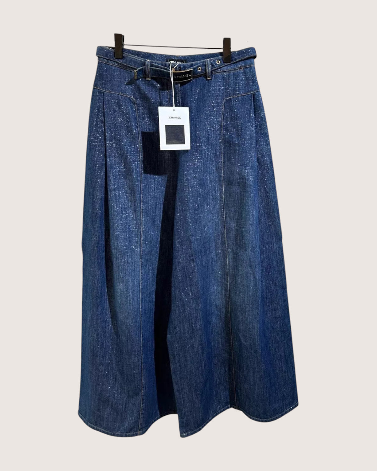Chanel 23S Belted Wide-Leg Jeans