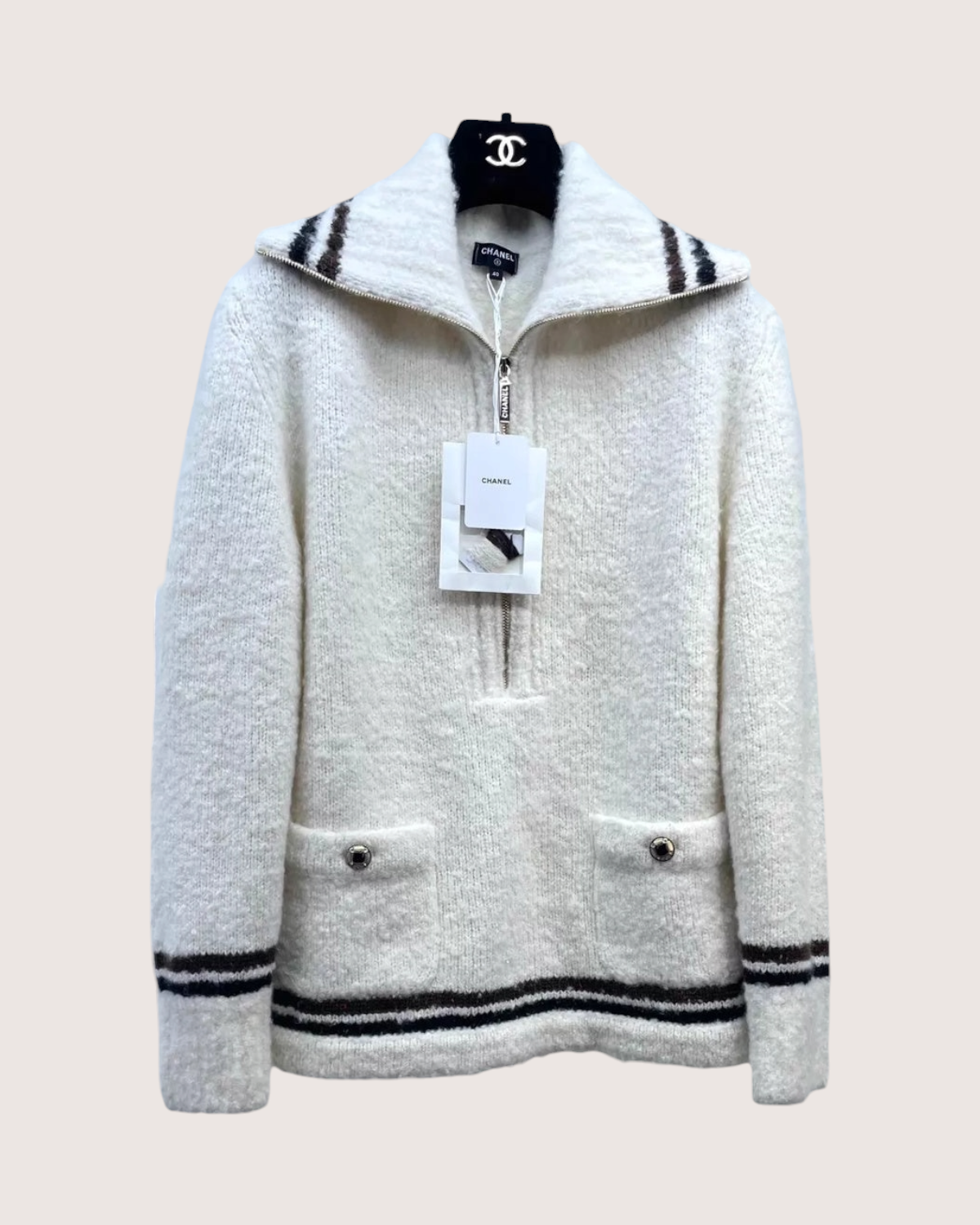 Chanel 25N Half-Zip Sweater