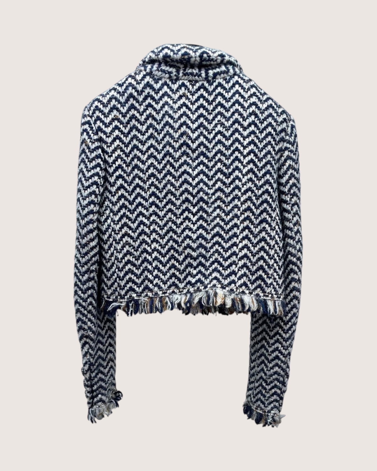 Chanel 19K Fringe Tweed Cropped Jacket