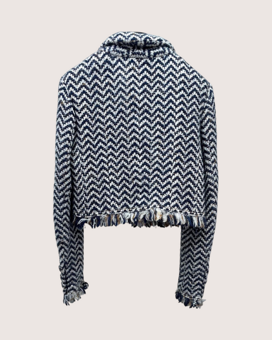 Chanel 19K Fringe Tweed Cropped Jacket