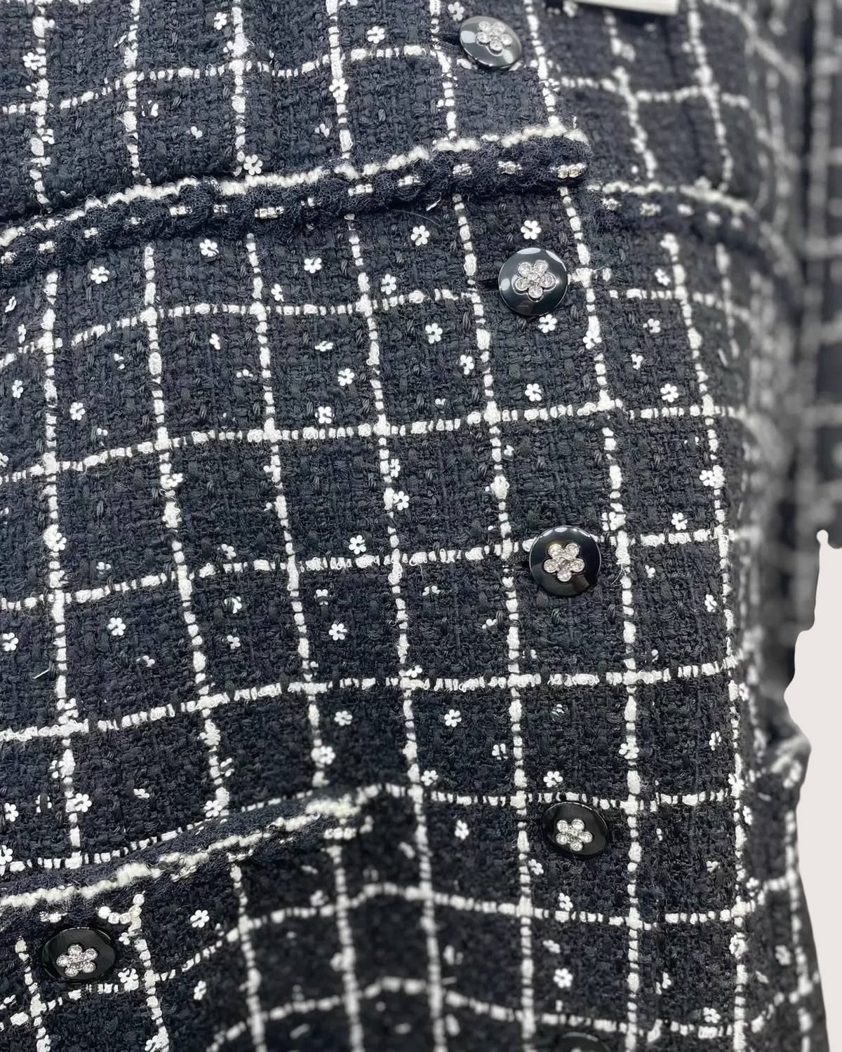Chanel 23K Sequin Plaid Coat