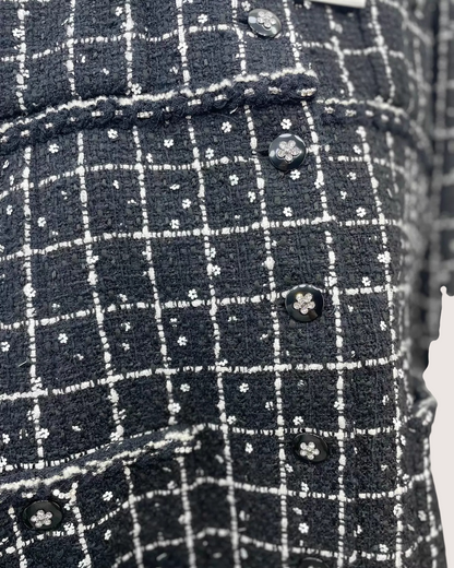 Chanel 23K Sequin Plaid Coat