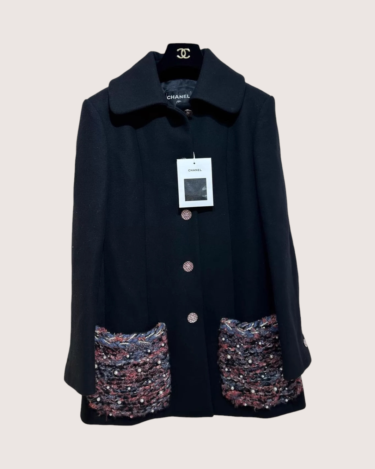 Chanel 22A Tweed-Pockets Coat