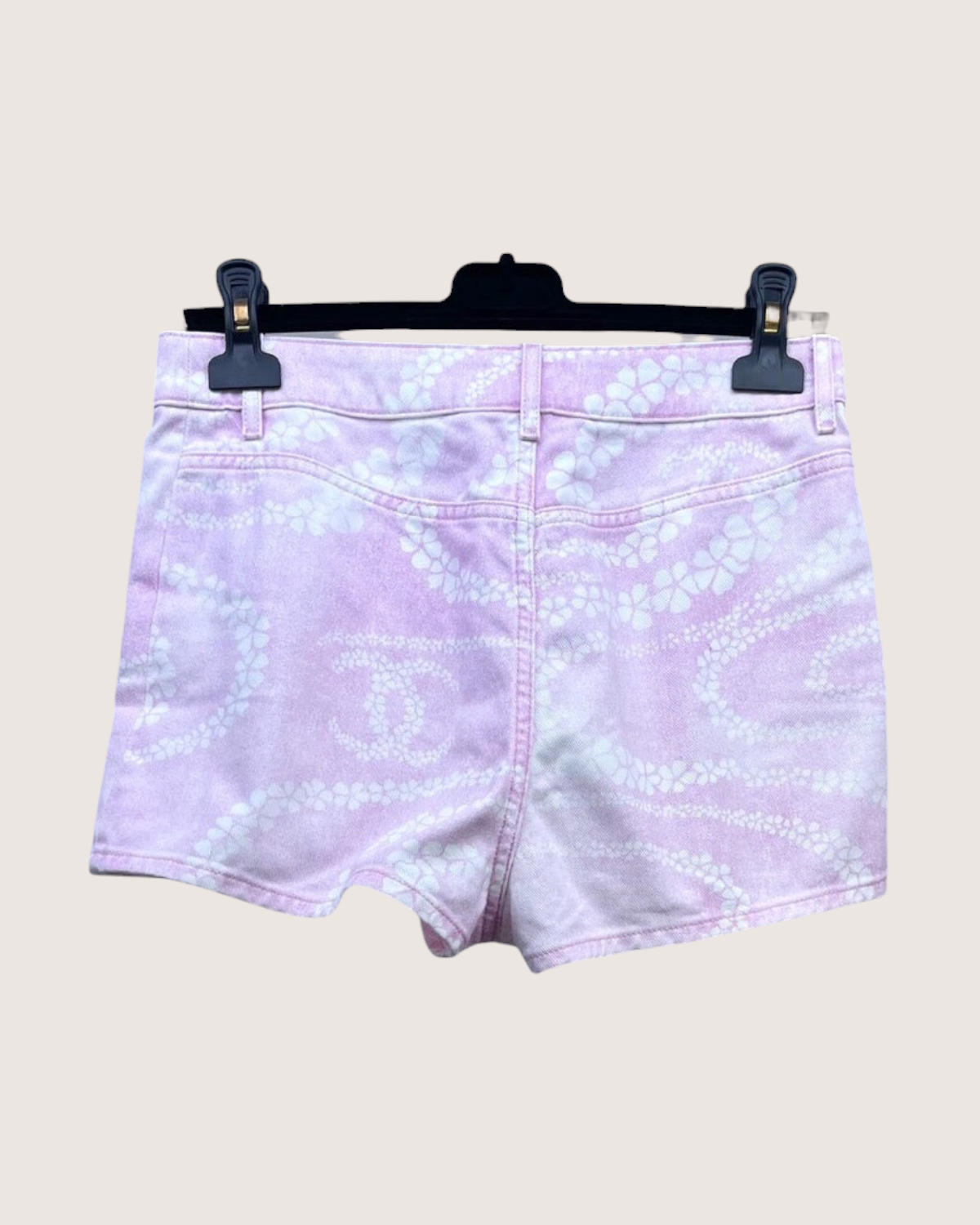 Chanel Floral Denim Mini Shorts
