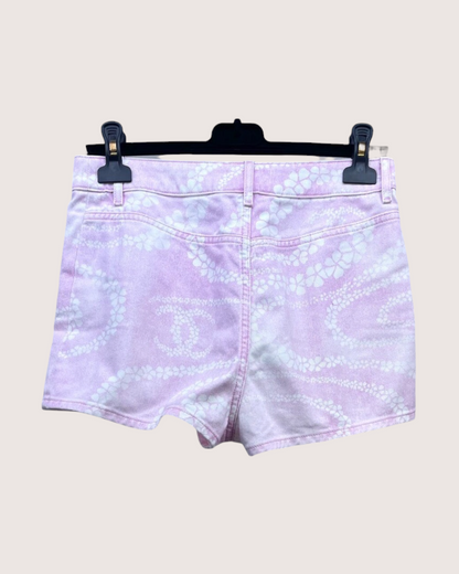 Chanel Floral Denim Mini Shorts