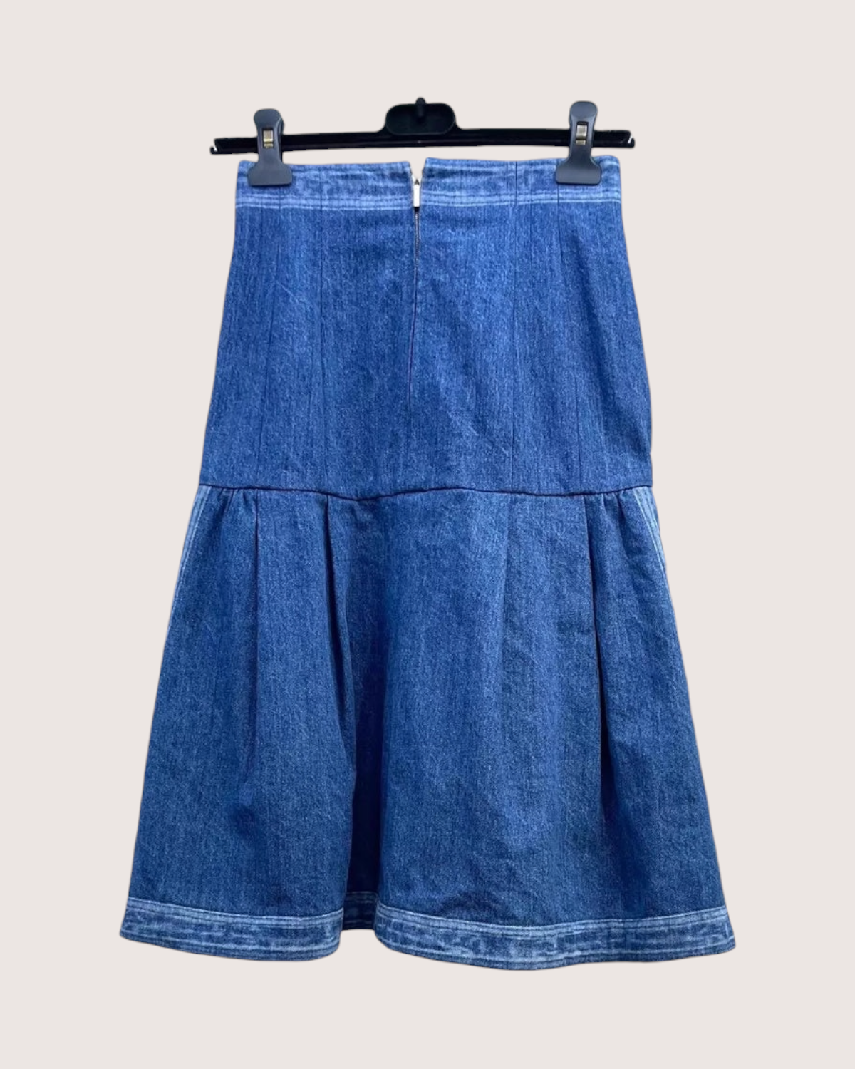Chanel 17K Mid-Length Denim Skirt