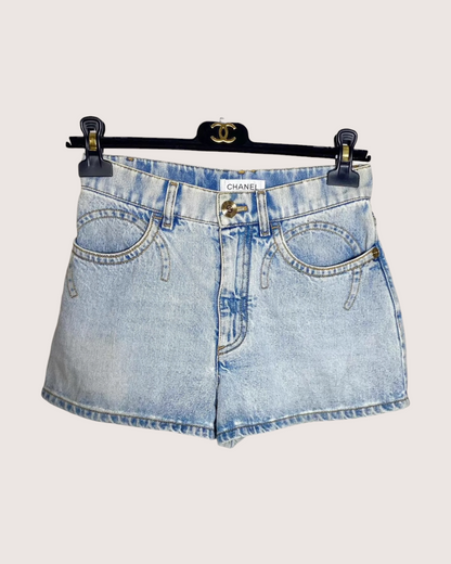 Chanel 20P Coco Denim Mini Shorts