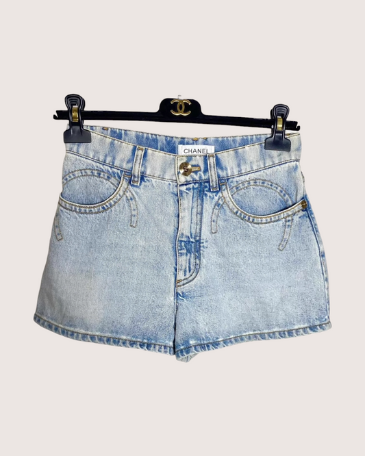 Chanel 20P Coco Denim Mini Shorts