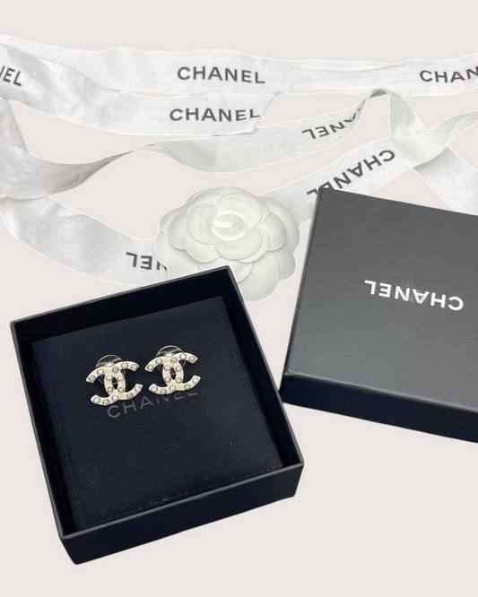 Chanel 19C Rhinestones CC Earrings