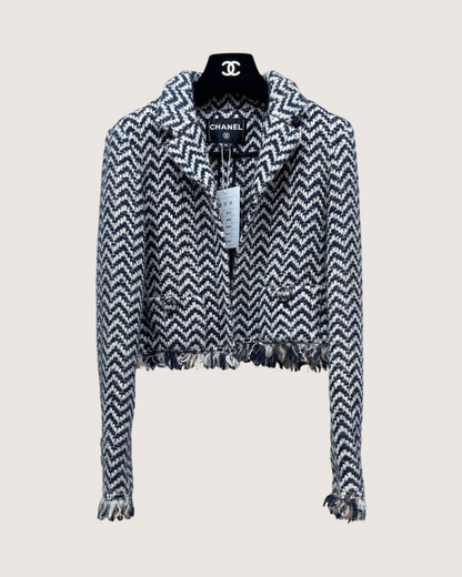 Chanel 19K Fringe Tweed Cropped Jacket