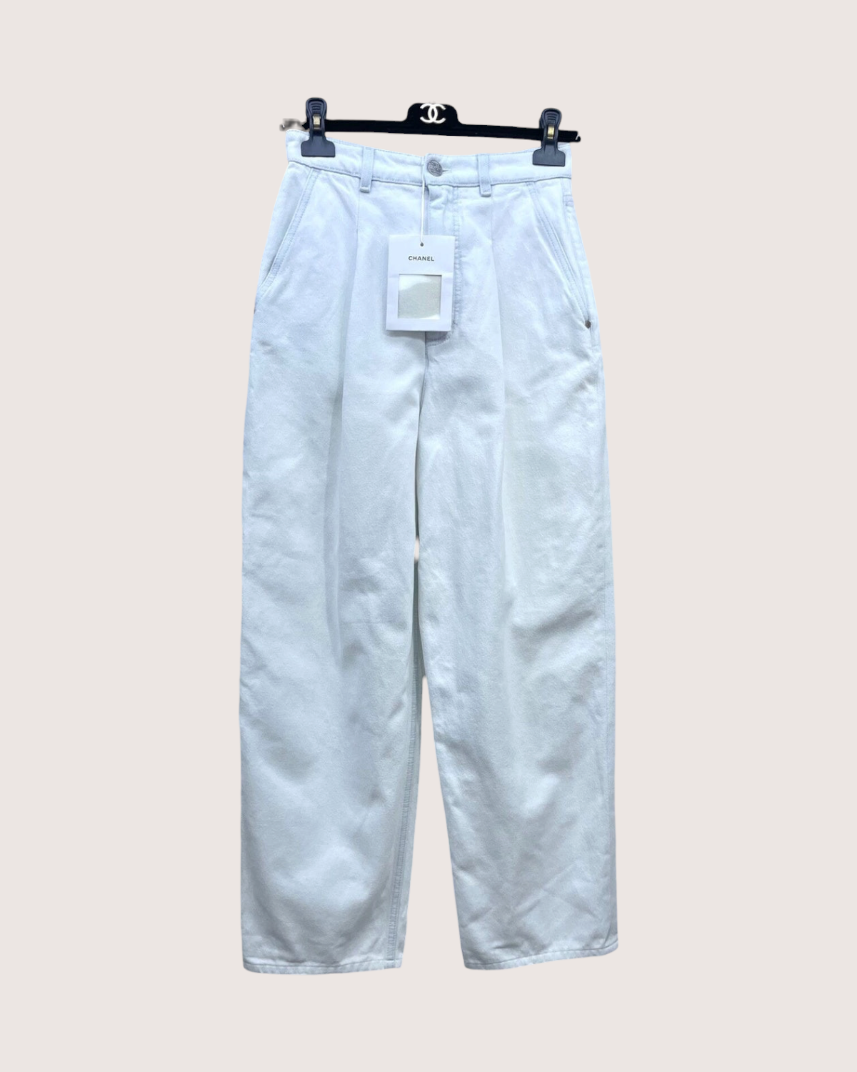 Chanel 21B Wide-Leg Denim Jeans
