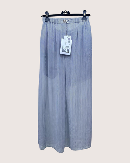 Chanel 22S Striped Wide-Leg Trousers