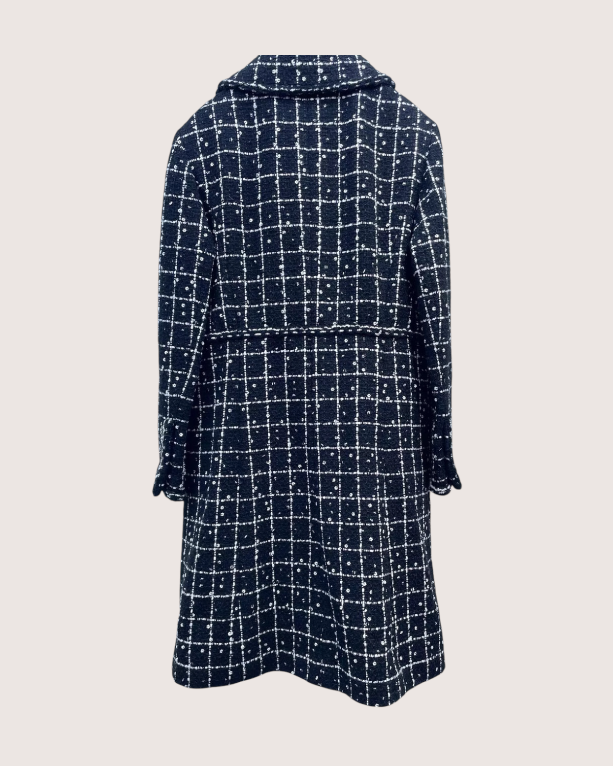 Chanel 23K Sequin Plaid Coat
