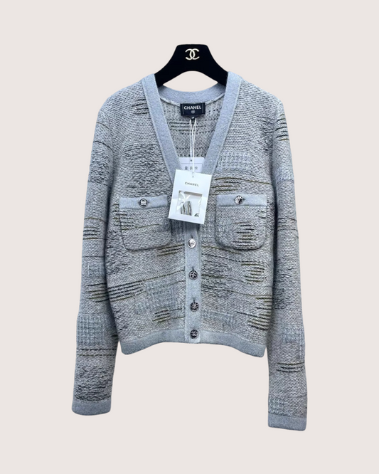 Chanel 25B Sequin Cashmere Cardigan