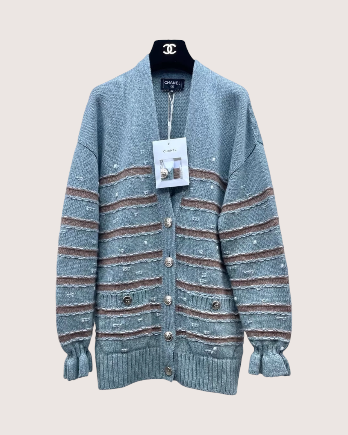 Chanel 24K Striped Cardigan