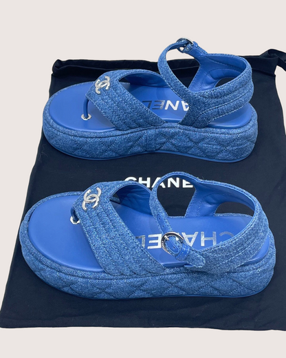 Chanel 25C Denim Sandals