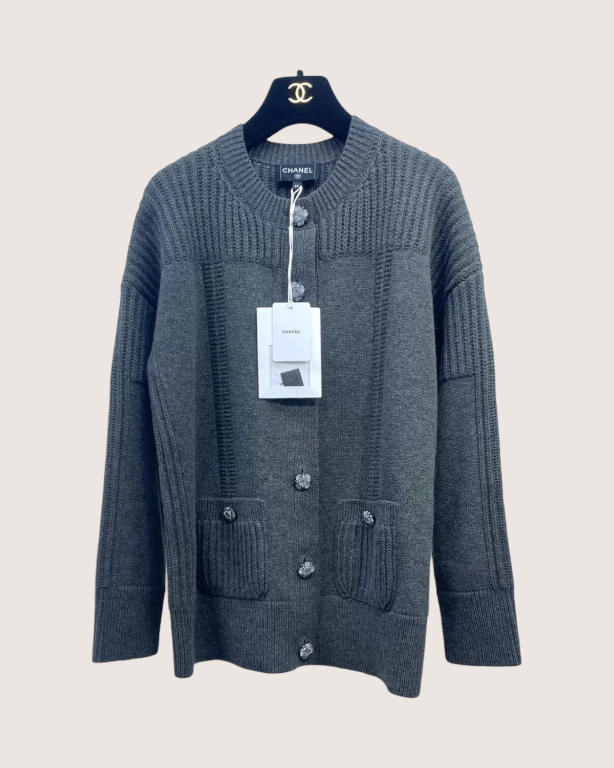 Chanel 24A Camellia Cashmere Cardigan