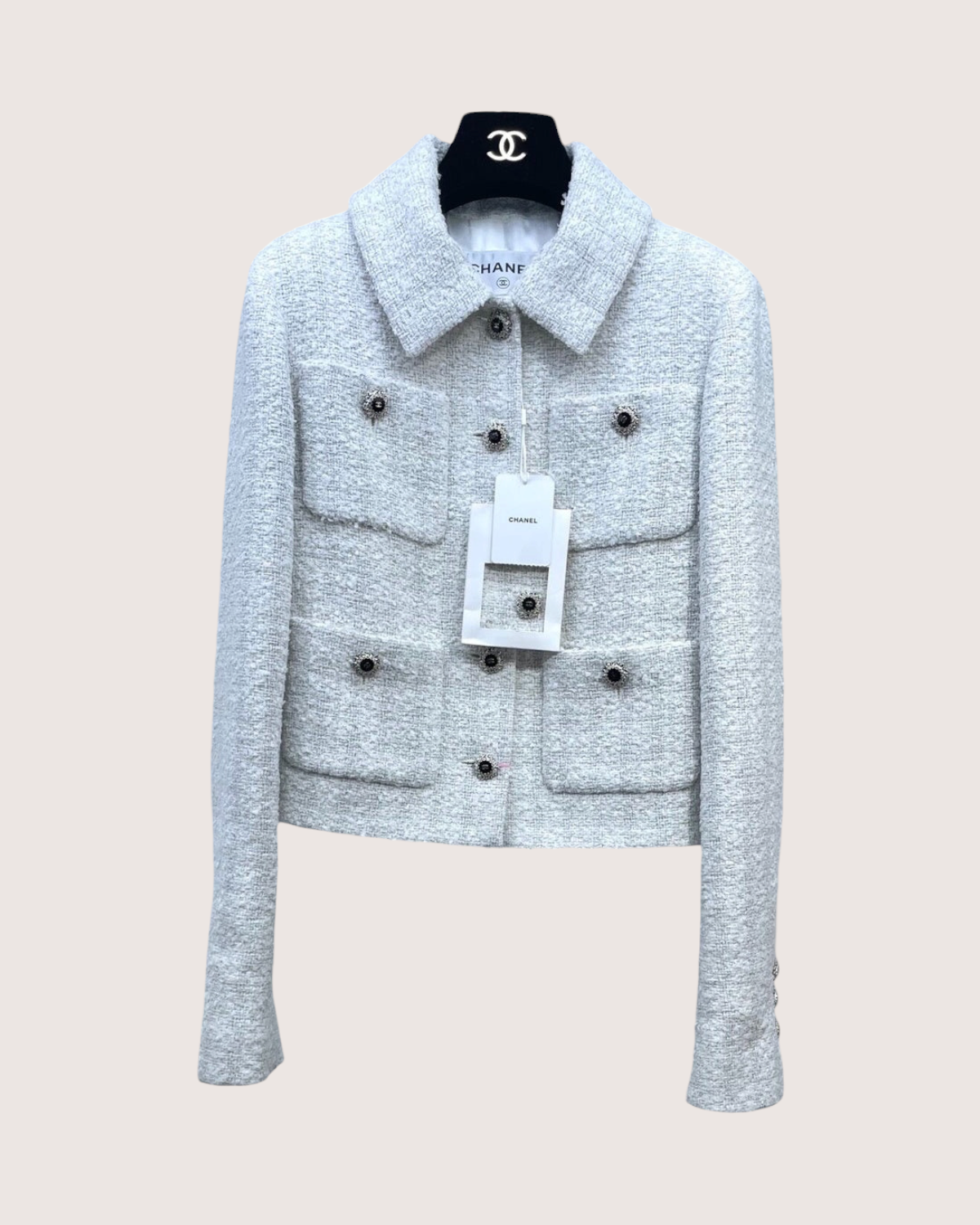 Chanel 25K Four-Pocket Tweed Jacket