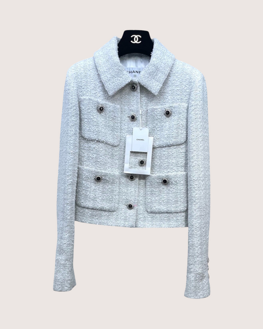 Chanel 25K Four-Pocket Tweed Jacket