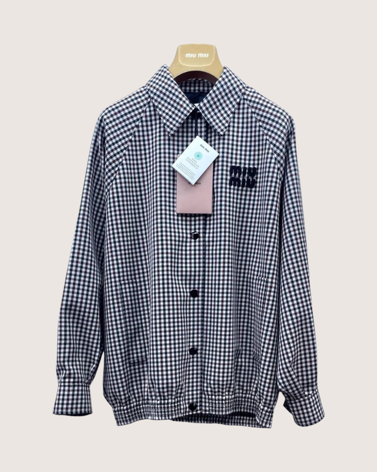 Miu Miu SS23 Gingham Blouson Jacket