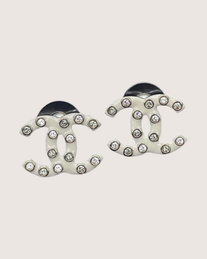 Chanel 19C Rhinestones CC Earrings