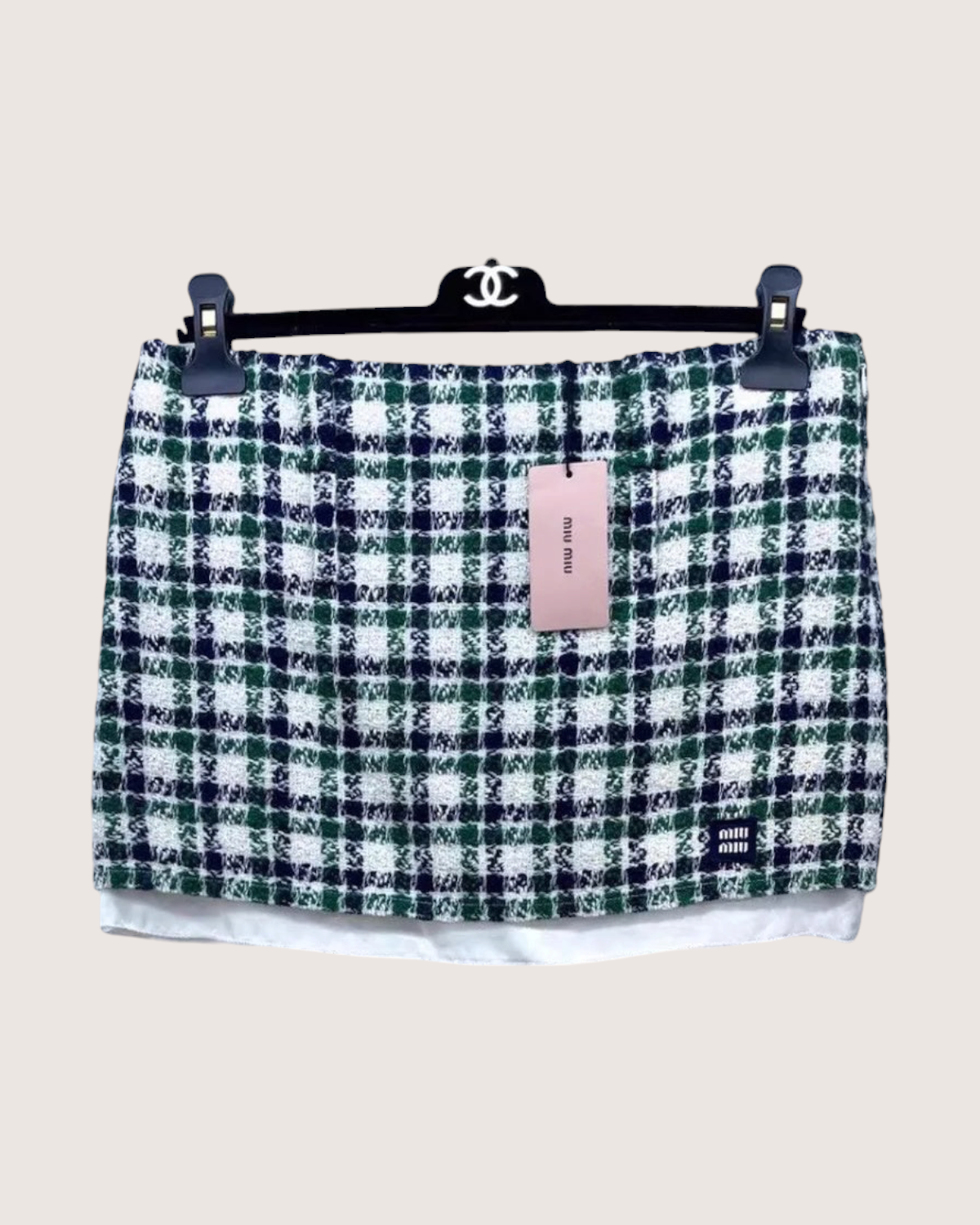 Miu Miu FW22 Plaid Tweed Skirt