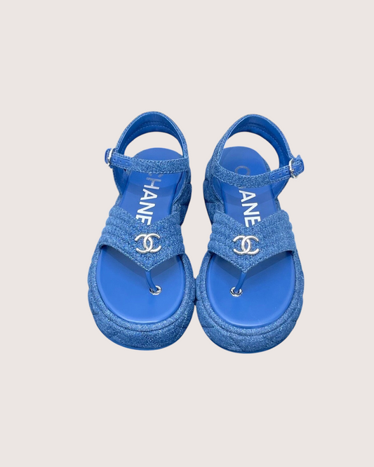 Chanel 25C Denim Sandals