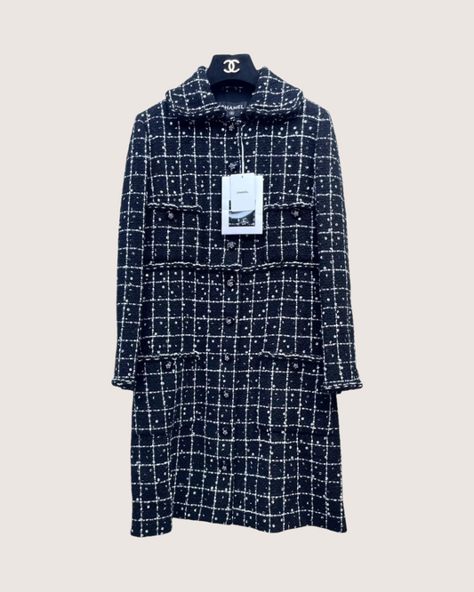 Chanel 23K Sequin Plaid Coat