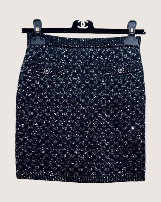 Chanel 23B Sequin Mini Skirt