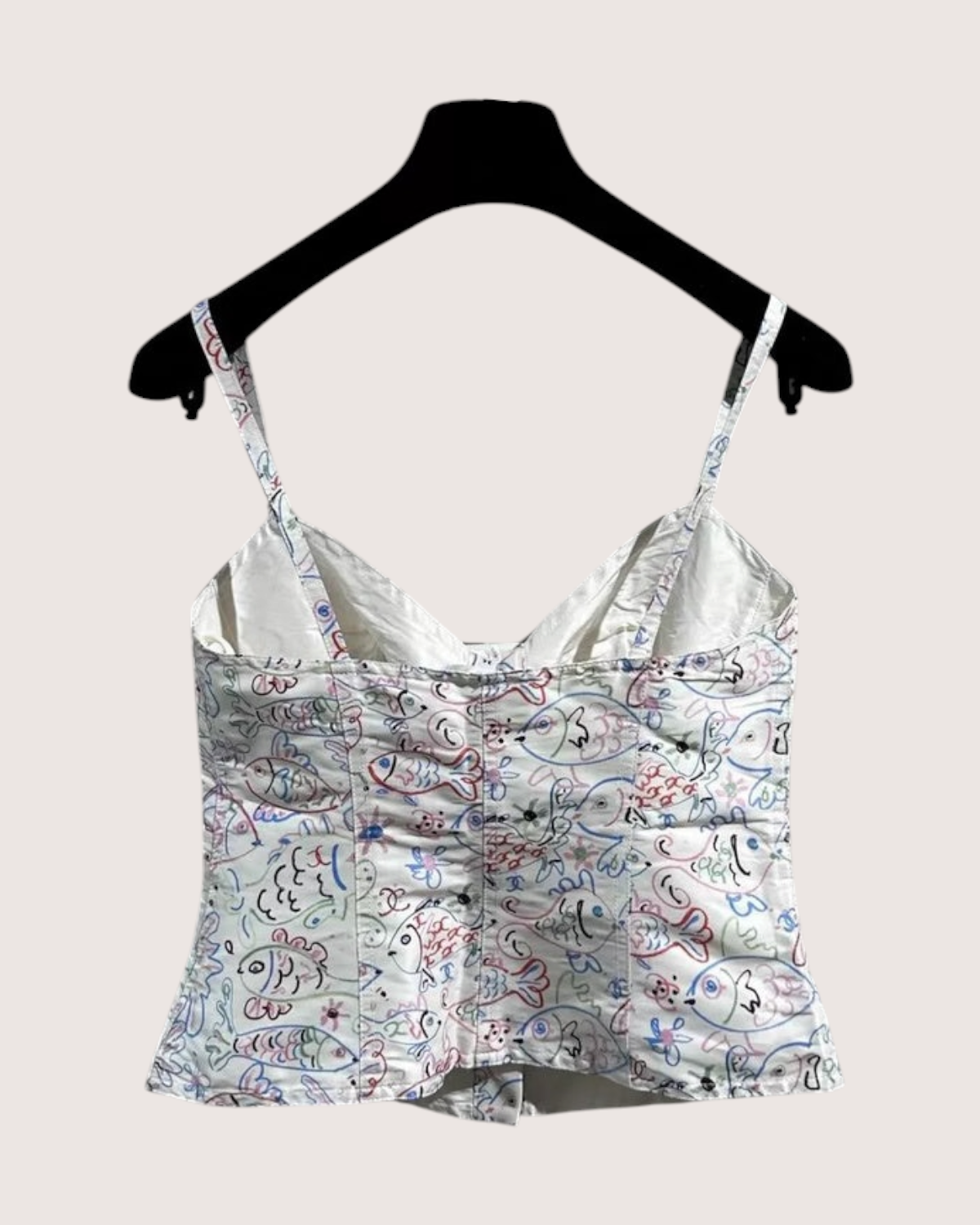 Chanel 25C Fish-Print Corset Top
