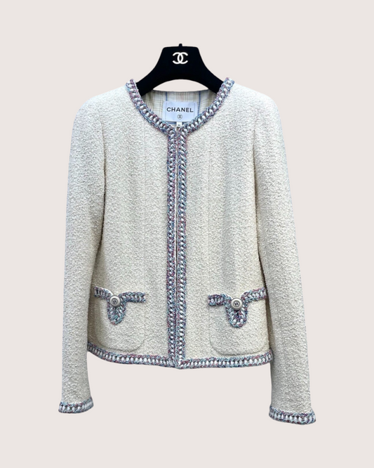 Chanel 20C Braid-Trim Tweed Jacket