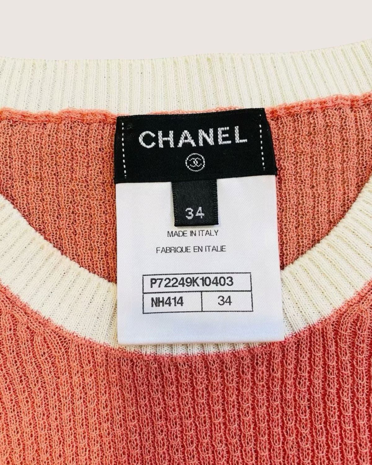 Chanel 22P CC Short-Sleeve Top Orange FR 34