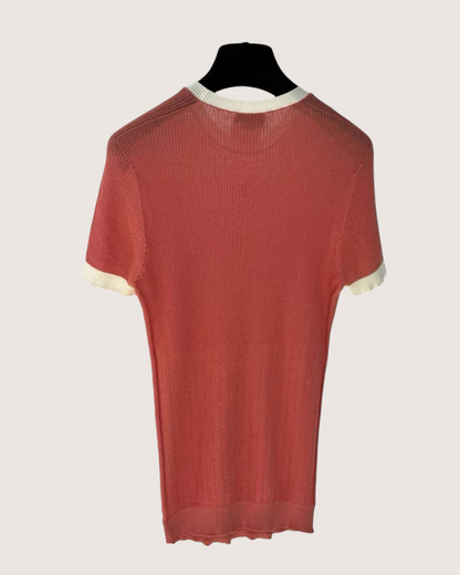 Chanel 22P CC Short-Sleeve Top Orange FR 34