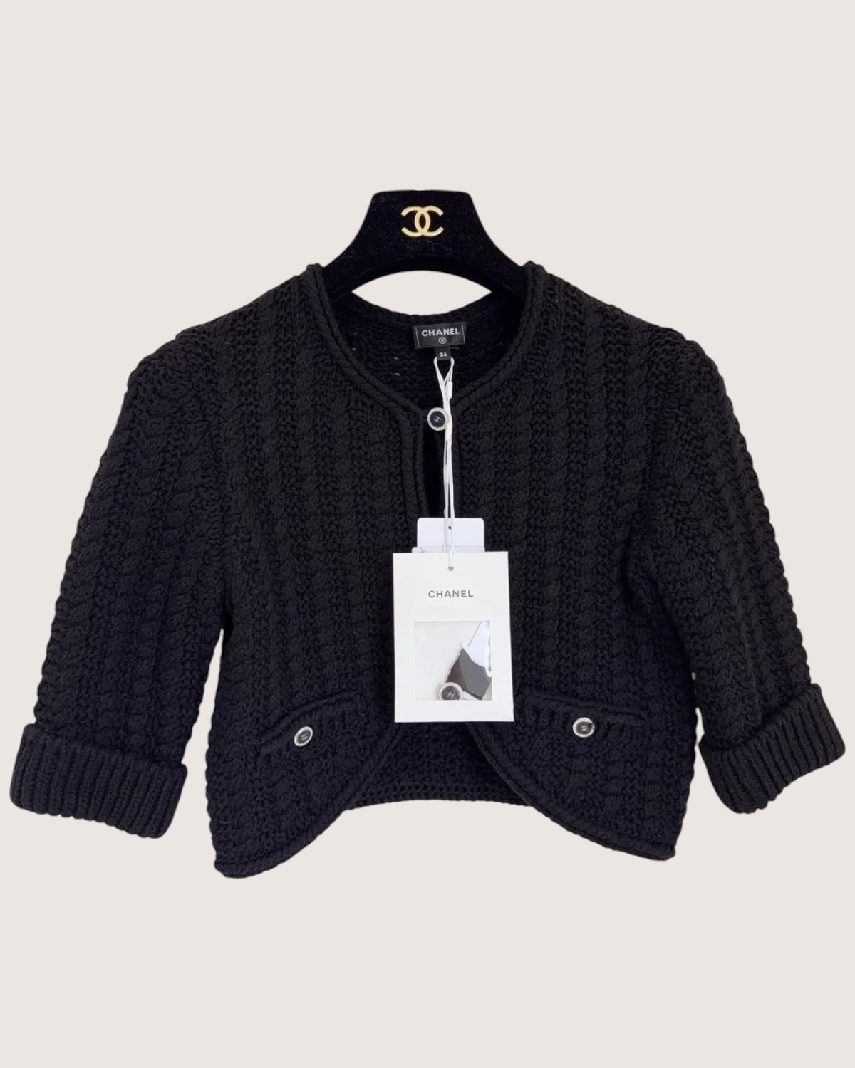 Chanel 26C Cropped Short-Sleeve Cardigan