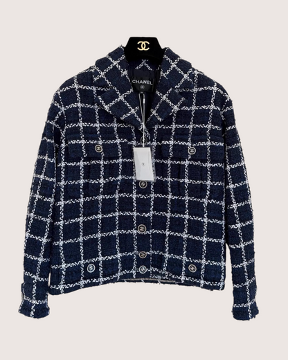 Chanel 24P Checkered Tweed Jacket