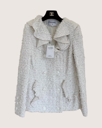 Chanel 20S Ruffle Tweed Jacket