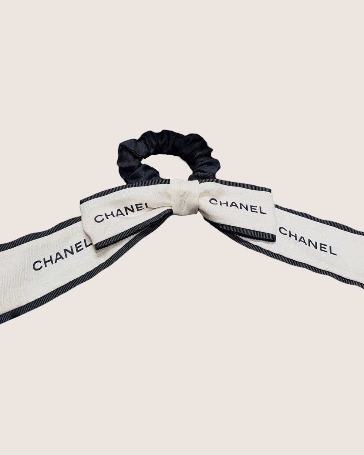 Chanel 22A Bow Hair Accessory Black, Beige/Ecru One Size
