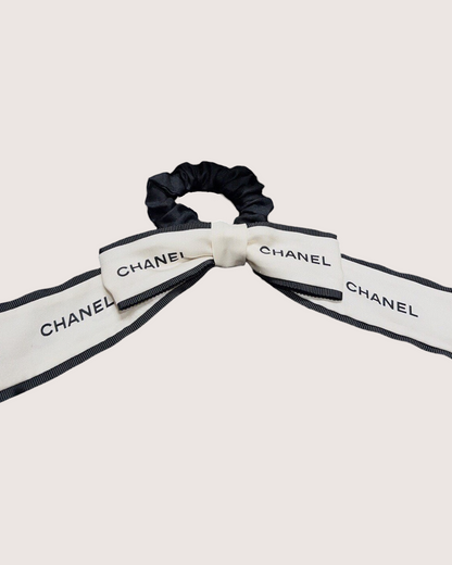 Chanel 22A Bow Hair Accessory Black, Beige/Ecru One Size